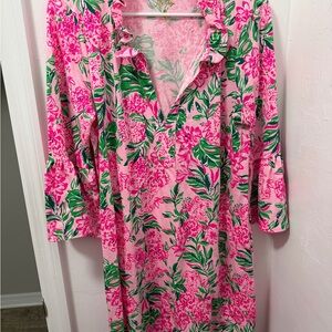 A Favorite 🤩 Lilly Pulitzer Pink and Green Floral Dress💗